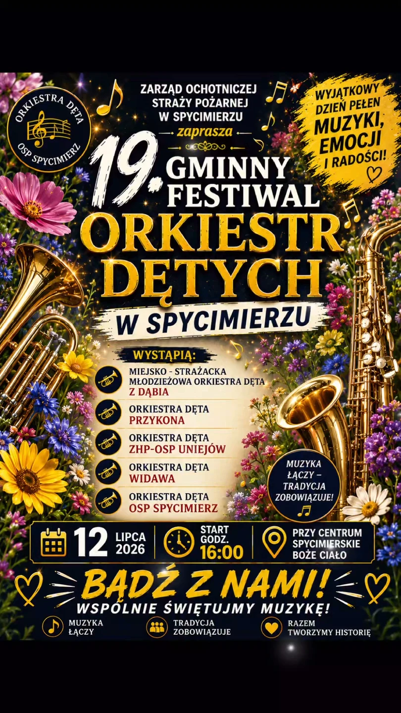 XIX Gminny Festiwal Orkiestr Dętych w Spycimierzu już 12 lipca